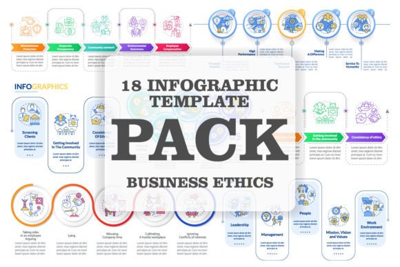 Business Ethics Infographic Template Set Graphics for Branding