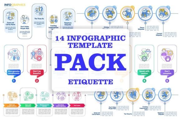 Etiquette Categories Infographic Set Graphics