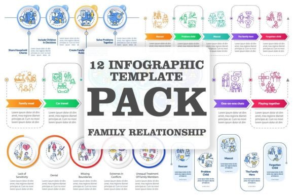 Family Relationships Infographic Set Graphics