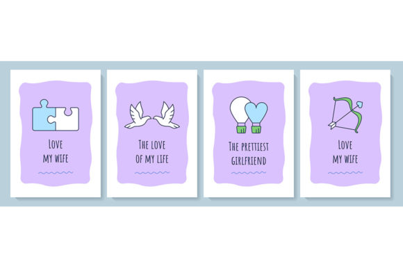 For Her Greeting Card with Color Icons