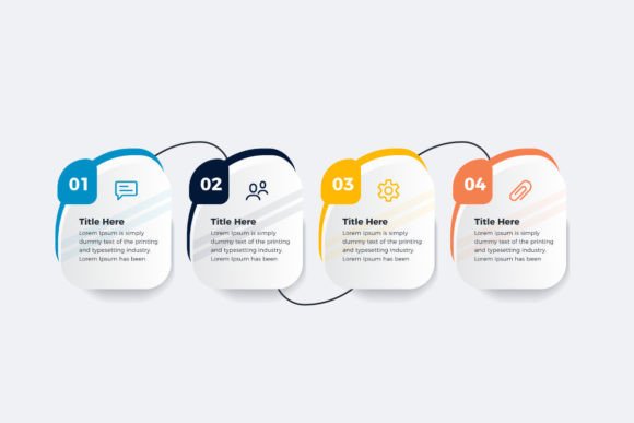 Four Steps Infographic Design for Modern Publishing