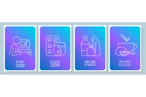 Recovery Blue Gradient Postcard Set: A Graphic Template for Modern Branding