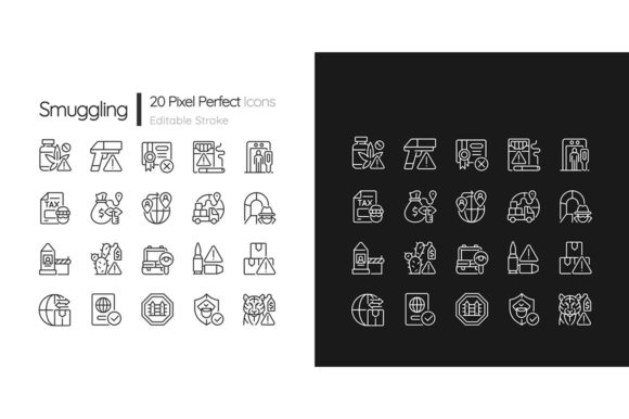 Smuggling Linear Icons Set for Digital Creators