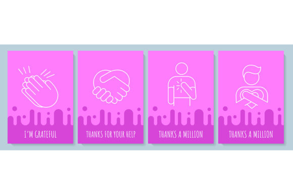 Thank You Postcard Set with Icons for Crafters